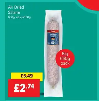 Lidl Air dried salami offer