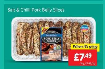 Lidl Salt & chilli pork belly slices offer