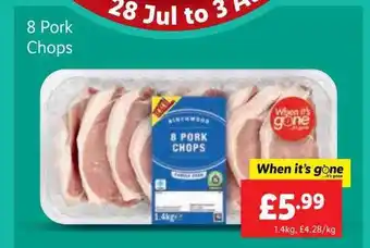 Lidl 8 pork chops offer