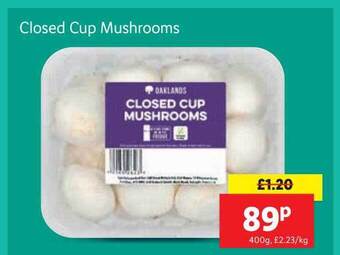 Lidl Closed cup mushrooms offer