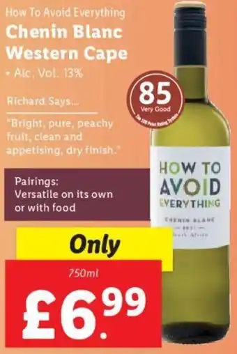 Lidl Chenin Blanc Western Cape 750ml offer