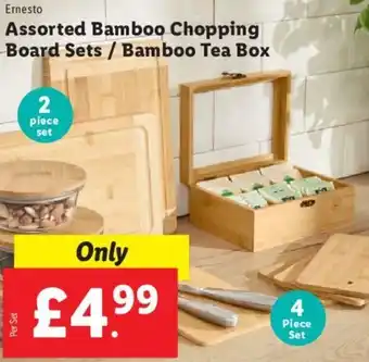 Lidl Assorted Bamboo Chopping Board Sets/ Bamboo Tea Box offer
