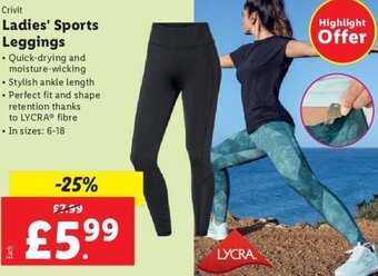 Lidl Ladies' Sports Leggings offer