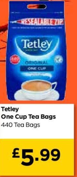 Bestway Tetley One Cup Tea Bags offer
