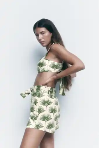 ZARA 100% cotton printed crop top offer