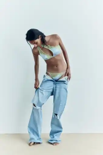 ZARA Asymmetric silk and lace bralette offer