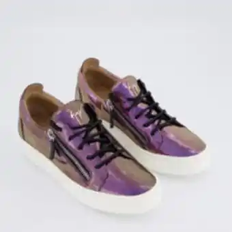 TK Maxx Metallic purple leather trainers offer