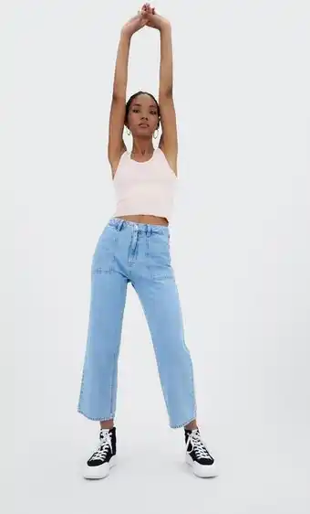 Stradivarius Culotte jeans with patch pockets offer