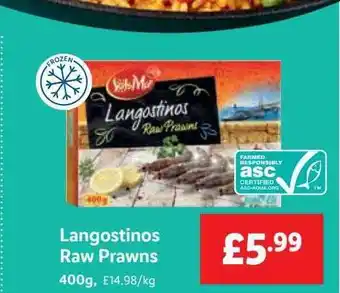 Lidl Sol & mar langostinos raw prawns offer