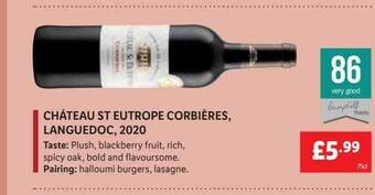 Lidl Cháteau st eutrope corbières, languedoc, 2020 offer