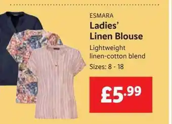 Lidl Esmara ladies' linen blouse offer