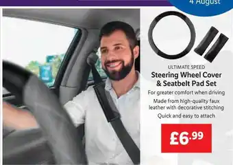 Lidl Ultimate speed steering wheel cover & seatelt pad set offer