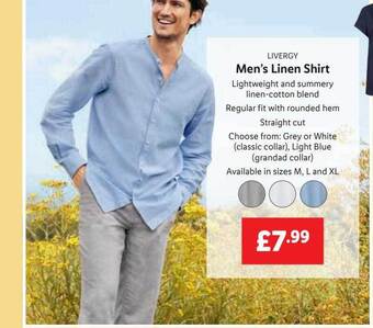 Lidl Livergy men's linen shirt offer