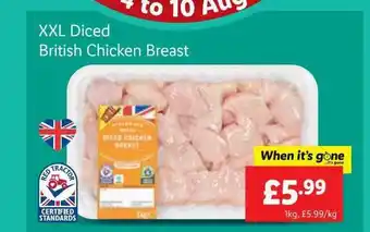 Lidl Xxl diced british chicken breast offer