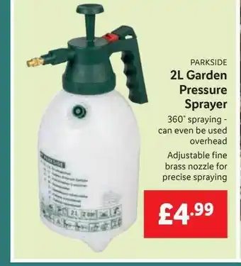 Lidl Parkside 2l garden pressure sprayer offer