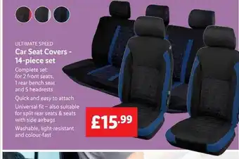 Lidl Ultimate speed car seat covers - 14-piece set offer