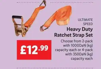 Lidl Ultimate speed heavy duty ratchet strap set offer