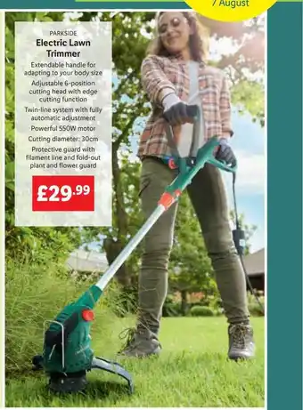 Lidl Parkside electric lawn trimmer offer