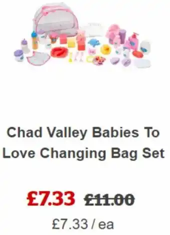 Sainsbury's Chad Valley Babies To Love Changing Bag Set offer