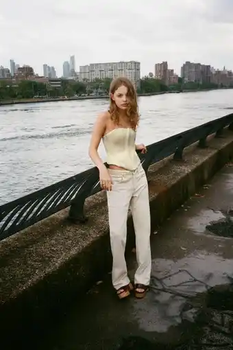 ZARA Mid-rise jeans with patches offer