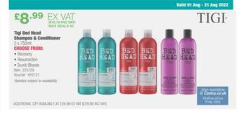 Costco Tigi bed head shampoo & conditioner offer