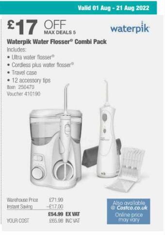 Costco Waterpik water flosser combi pack offer