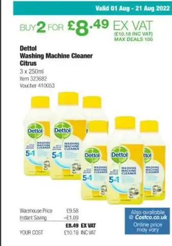 Costco Dettol washing machine cleaner offer