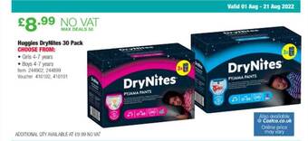 Costco Huggies drynites 30 pack offer