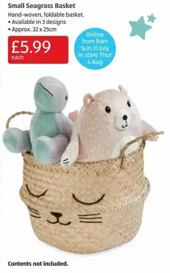 Aldi Small seagrass basket offer