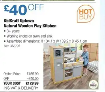 Costco Kidkraft uptown natural wooden play kitchen offer