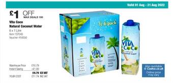 Costco Vita coco natural coconut water offer