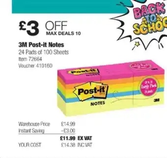 Costco 3m post-it notes offer