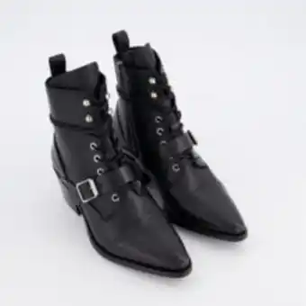 TK Maxx Black lace up leather boots offer