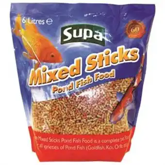 Home Bargains Supa: mixed sticks pond fish food - 6 litre offer