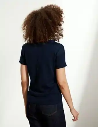 Marks & Spencer Jaeger womens linen rich crew neck t-shirt with cotton - 6 - navy, navy,black offer
