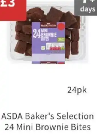 Asda ASDA Baker's Selection 24 Mini Brownie Bites 24pk offer