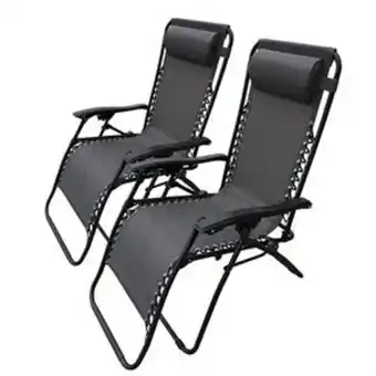Home Bargains The outdoor living collection: zero gravity reclining chair - grey (set of 2) offer