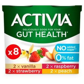 Sainsbury's Activia no added sugar 0% fat mixed fruits yogurt 8x115g offer