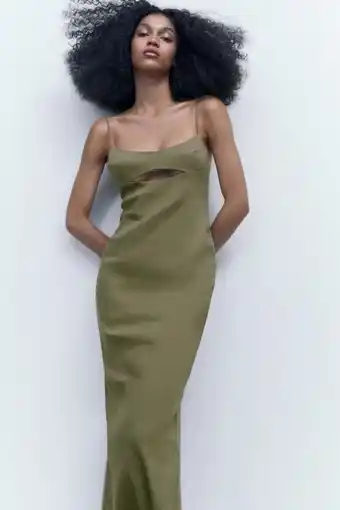 ZARA Linen blend dress with cut-out offer