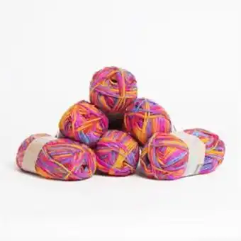 Home Bargains Crafty things: printed yarn - multi/rainbow (6 x 50g) offer