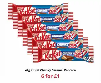 Farmfoods 42g kitkat chunky caramel popcorn offer