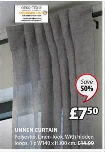JYSK Unnen curtain offer
