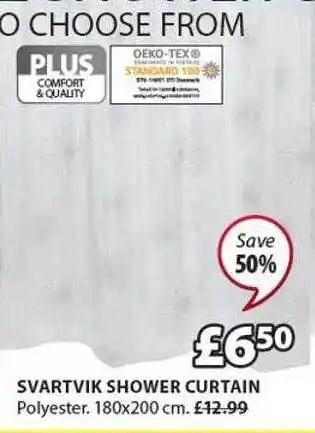 JYSK Svartvik shower curtain offer