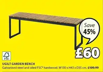 JYSK Ugilt garden bench offer