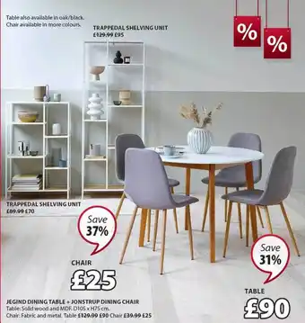 JYSK Jegind dining table + jonstrup dining chair offer
