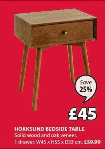 JYSK Hokksund bedside table offer