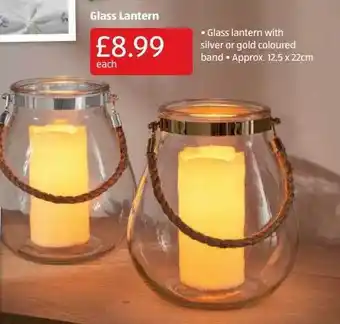 Aldi Glass lantern offer