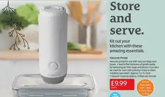 Aldi Vacuum pump offer
