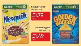 Aldi Nesquik cereal, golden nuggets offer