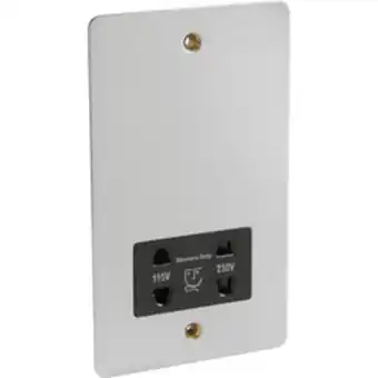 Toolstation Flat plate satin chrome shaver socket dual voltage offer